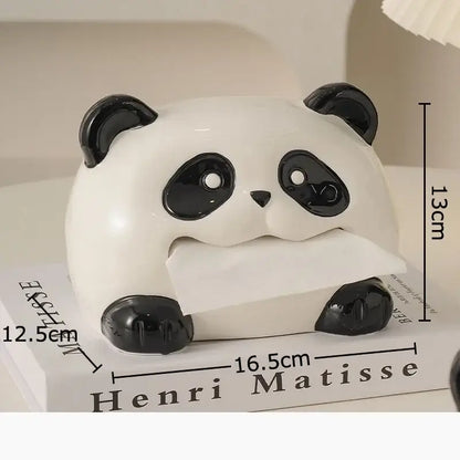 Cute white and black ceramic panda tissue box holder with glossy finish ideal for decorbites cartoon puppy tissue decorbites cartoon puppy tissue