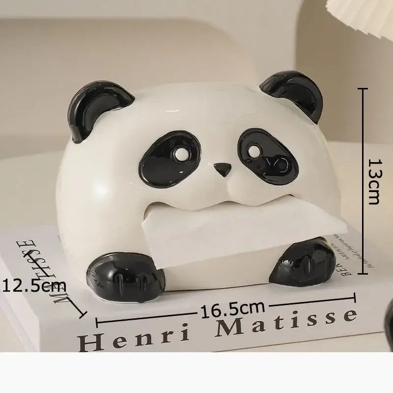 Cute white and black ceramic panda tissue box holder with glossy finish ideal for decorbites cartoon puppy tissue decorbites cartoon puppy tissue