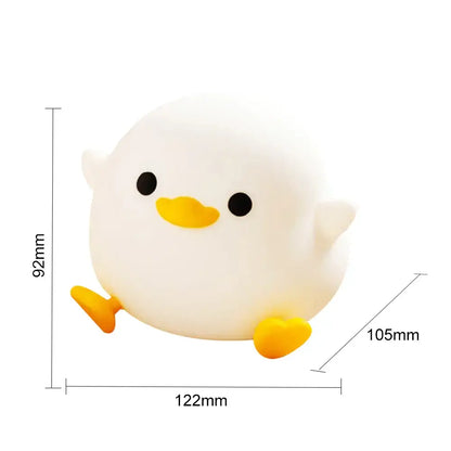 Cute white duck silicone night light with yellow beak and feet for bedroom decorbites duck silicone duck silicone night