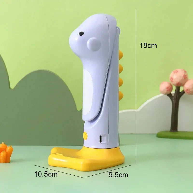 Cute dinosaur led night light in light purple and yellow with orange spikes for bedroom and study use