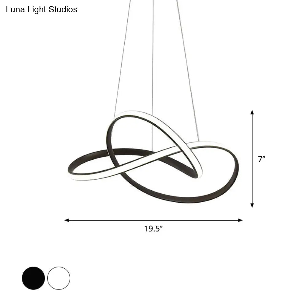 ثريا سيمبليسيتي أكريليك LED (أسود/أبيض) - إضاءة دافئة/بيضاء - عرض ١٩.٥/٢٧.٥ بوصة