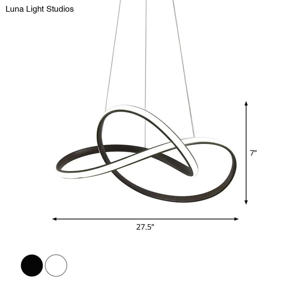 ثريا سيمبليسيتي أكريليك LED (أسود/أبيض) - إضاءة دافئة/بيضاء - عرض ١٩.٥/٢٧.٥ بوصة