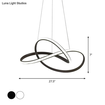 ثريا سيمبليسيتي أكريليك LED (أسود/أبيض) - إضاءة دافئة/بيضاء - عرض ١٩.٥/٢٧.٥ بوصة