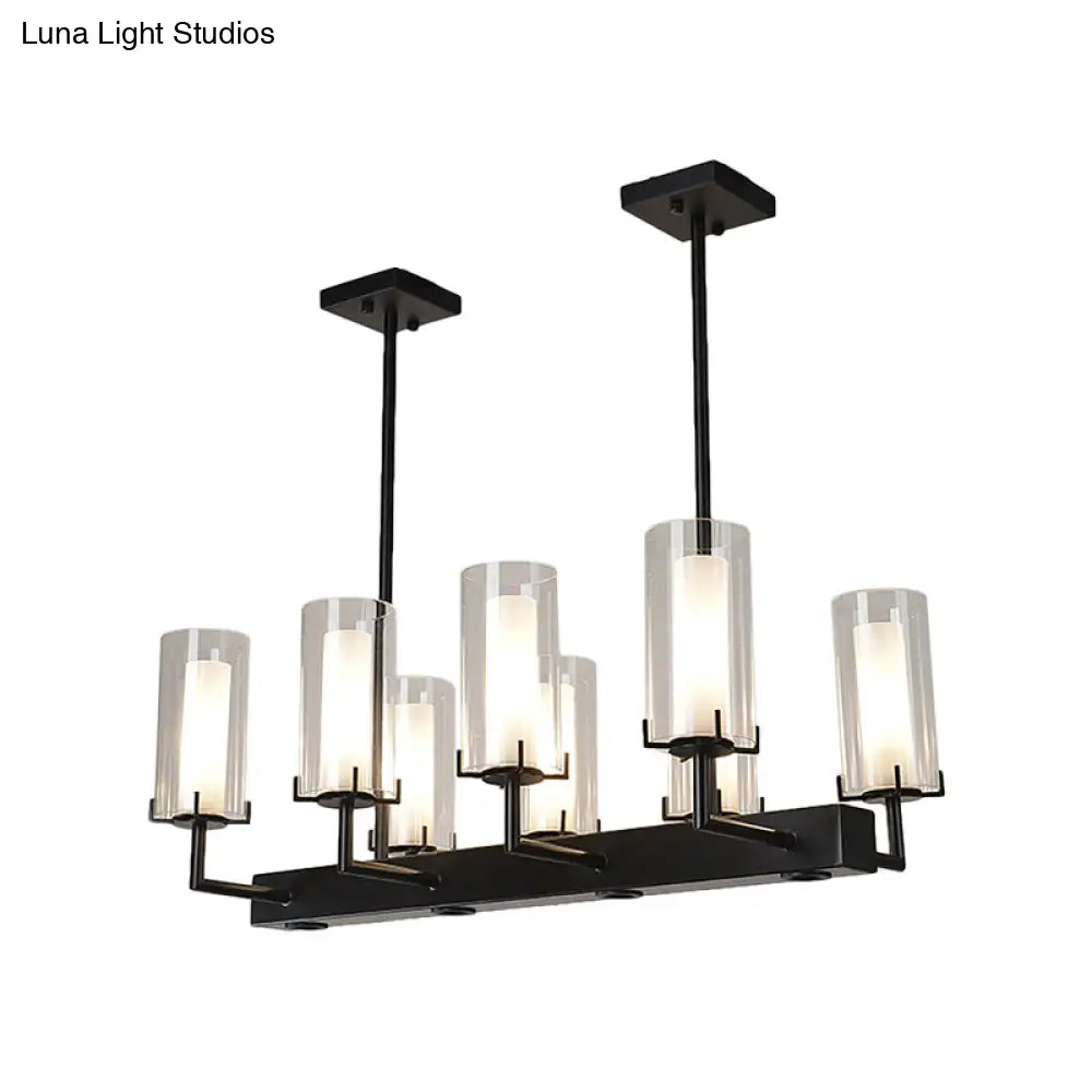 DecorBites™ Cylinder Clear Glass Island Light - Traditional Pendant Lighting