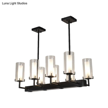 DecorBites™ Cylinder Clear Glass Island Light - Traditional Pendant Lighting