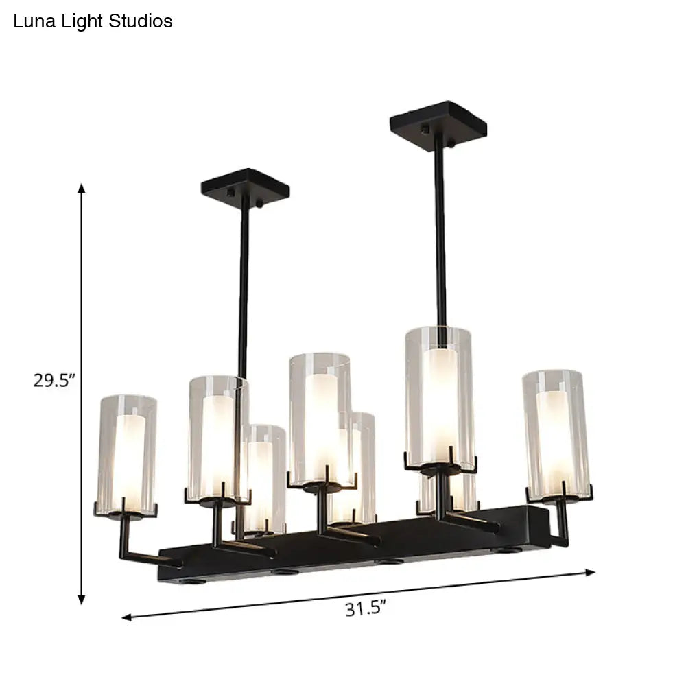 DecorBites™ Cylinder Clear Glass Island Light - Traditional Pendant Lighting