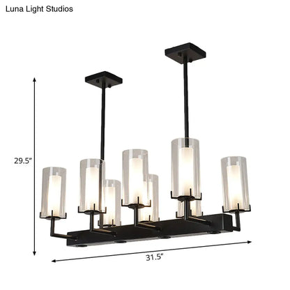 DecorBites™ Cylinder Clear Glass Island Light - Traditional Pendant Lighting