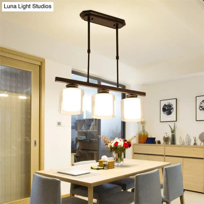 DecorBites™ Cylinder Island Pendant Light Fixture - Modern Black/Silver, Clear Glass - Ideal for Kitchen