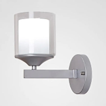 DecorBites™ DecorBites™ Cylinder Wall Mounted Industrial Light with Clear Glass in Black/Silver