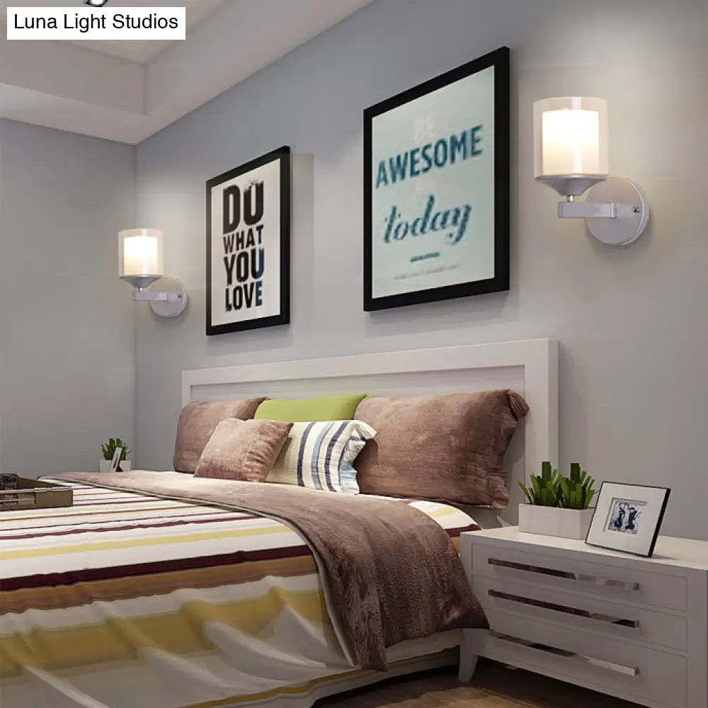 DecorBites™ DecorBites™ Cylinder Wall Mounted Industrial Light with Clear Glass in Black/Silver