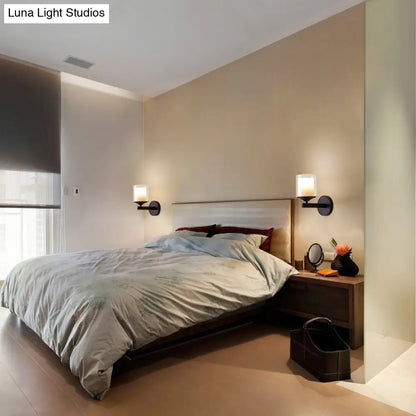 DecorBites™ DecorBites™ Cylinder Wall Mounted Industrial Light with Clear Glass in Black/Silver