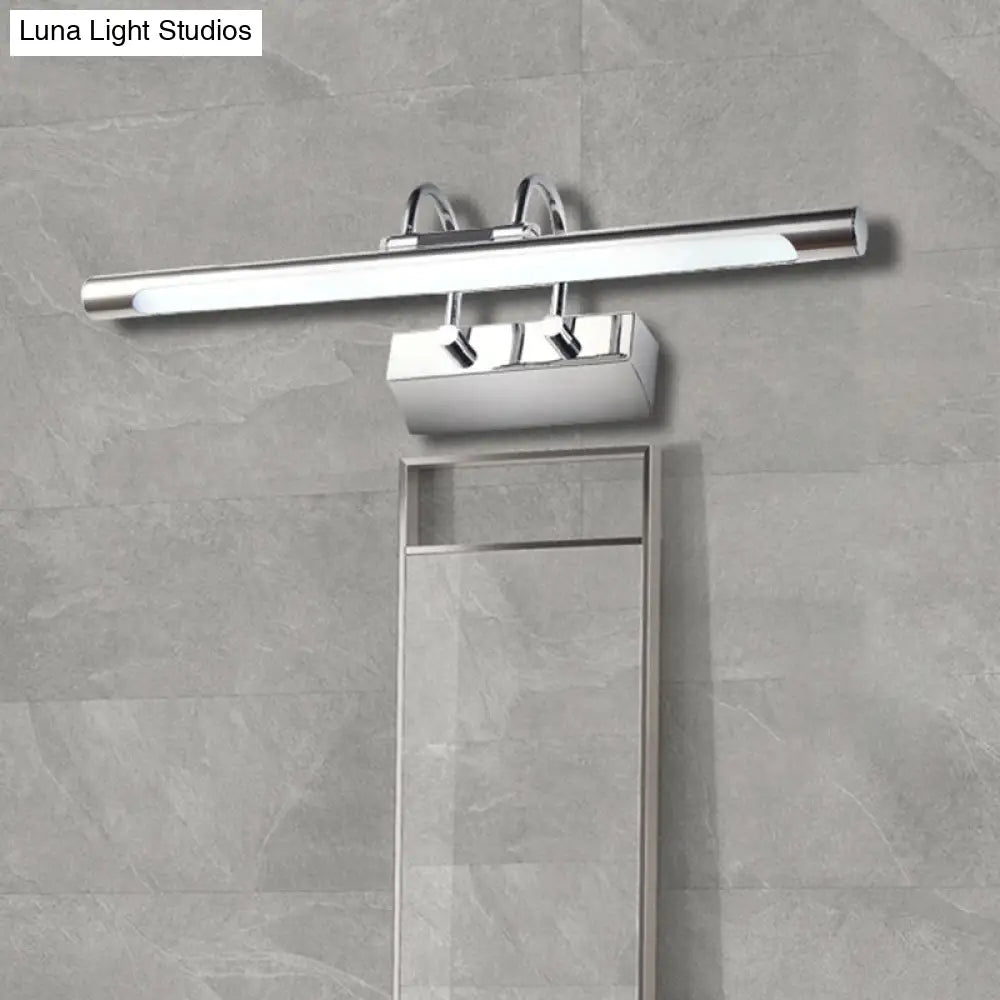 DecorBites™ Cylindrical LED Wall Lamp in Contemporary Style - Acrylic and Metal, Nickel Finish, Warm/White Light - 18"/22