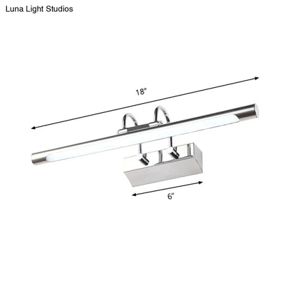 DecorBites™ Cylindrical LED Wall Lamp in Contemporary Style - Acrylic and Metal, Nickel Finish, Warm/White Light - 18"/22