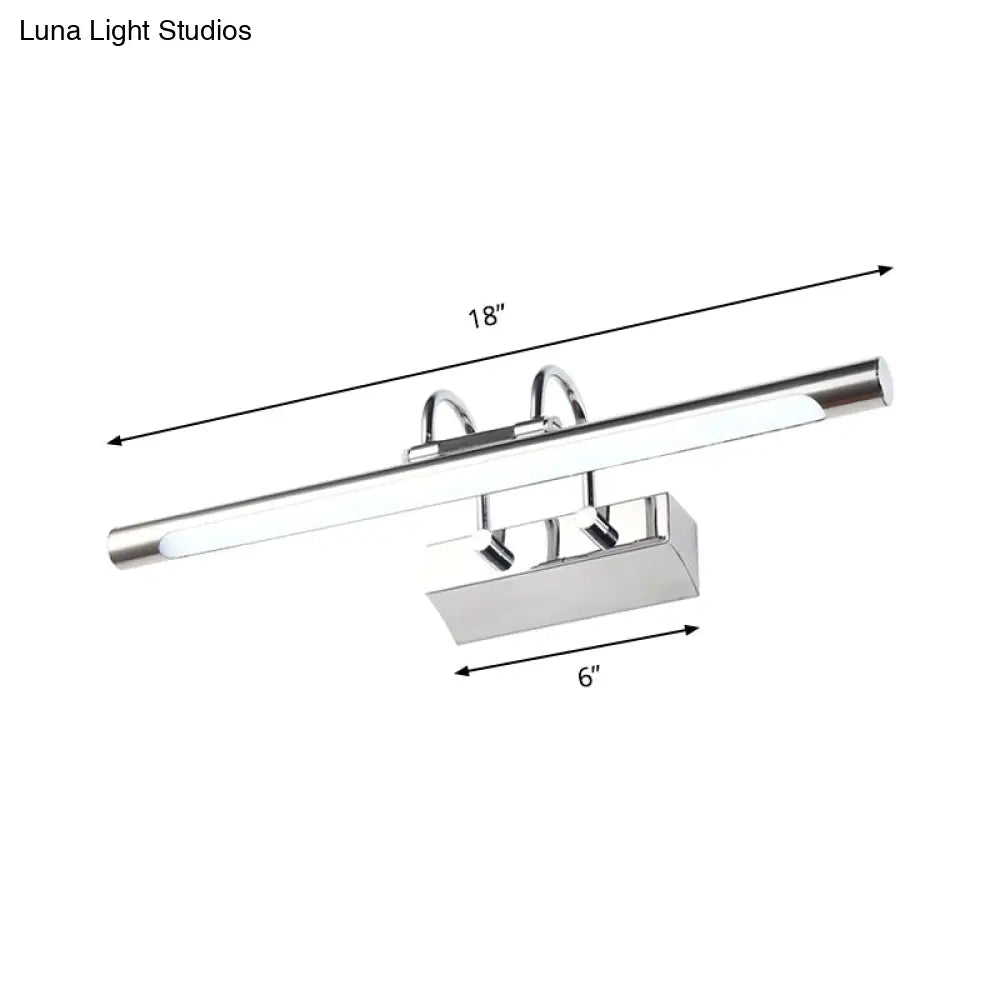 مصباح حائط أسطواني LED بتصميم عصري - أكريليك ومعدن، لمسة نهائية من النيكل، إضاءة دافئة/بيضاء - 18 بوصة/22