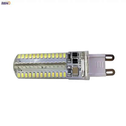 Clear glass led g9 bulb with warm white yellowish leds in rows cylindrical body decorbites 3w led for kitchen light