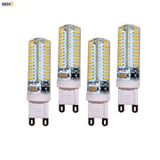 Four white cylindrical warm white led g9 bulbs with multiple yellowish leds 3w led decorbites 4 pack kitchen light