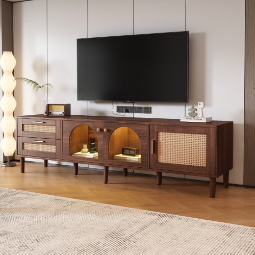 Rattan LED TV Console
