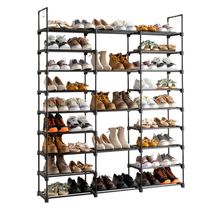 9 Tiers Shoe Rack Storage Organizer Shoe Shelf Organizer For Entryway Holds 50-55 Pairs Shoe, Stackable Shoe Cabinet Shoe Rack