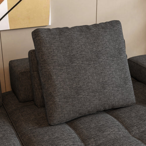 Sofá para la sala de estar, sofá tipo loveseat moderno con asientos extra profundos, reposabrazos cómodos, sofás para sala de estar en apartamento o lounge, ensamblaje fácil, gris