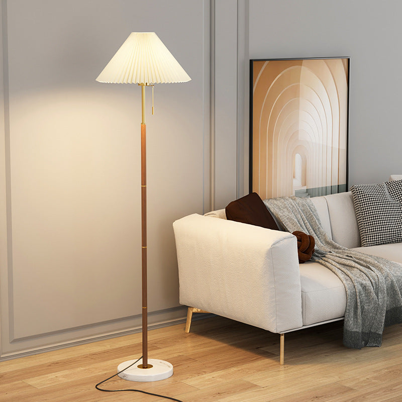Pleated Wood Floor Lamp