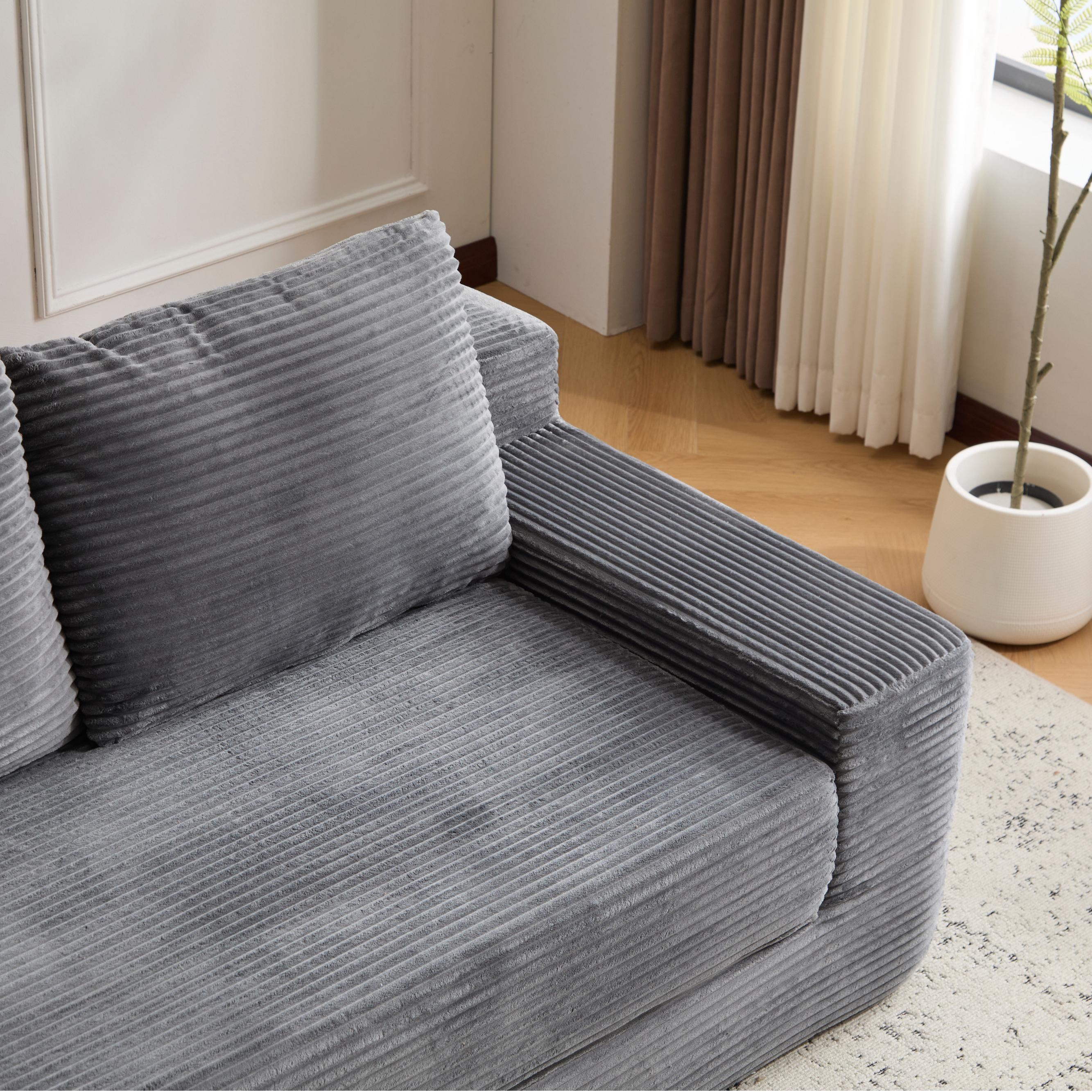 Orange Corduroy Loveseat