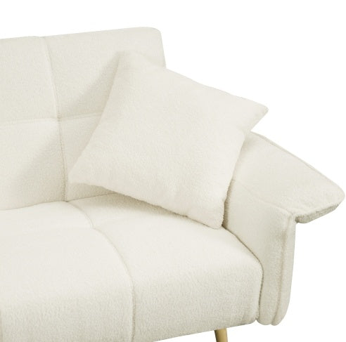 70.1 Sofá Cama Futón, Sofá Cama Doble Convertible con Reposabrazos Plegables para Salones y Espacios Pequeños