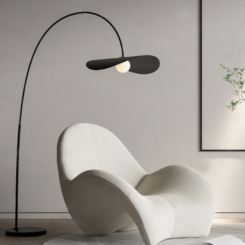 Lámpara de Pie de Sombrero Estilo Francés Moderno Minimalista para Sala de Estar