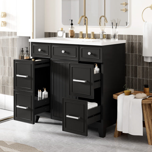 Black Shaker Vanity Cabinet