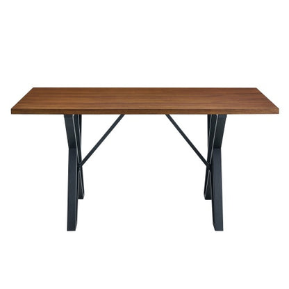 Indoor Dining Table With Metal Legs,Walnut