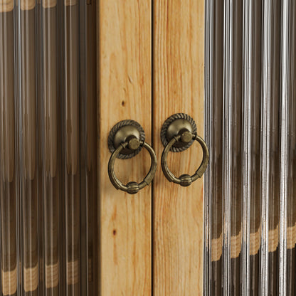 Puerta de Cristal Vintage Doble Puerta Armario de Pared para Baño, Cocina, Comedor, Color de Madera Plataformas No Disponibles - Temu