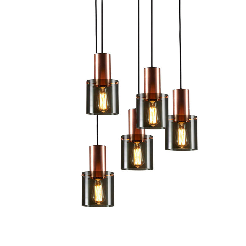 Smoky Glass Chandelier Lamp