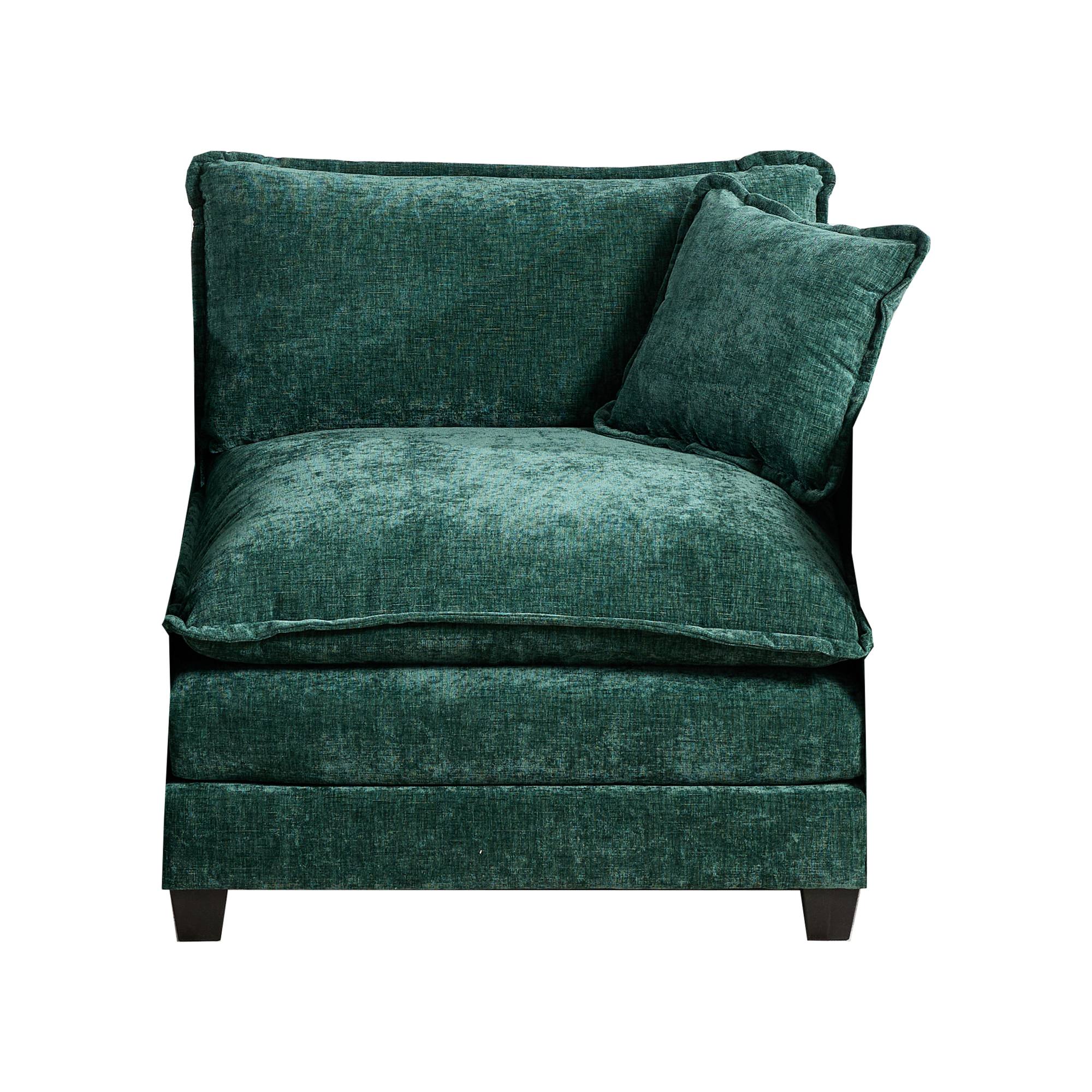 Sofá Nube de un Asiento, Reposabrazos No Incluidos, Sofá Seccional Moderno, para Sala de Estar, Dormitorio y Apartamento, Cojín de Asiento Tapizado en Doble Capa Cómodo, Tela Chenille Transpirable, Verde