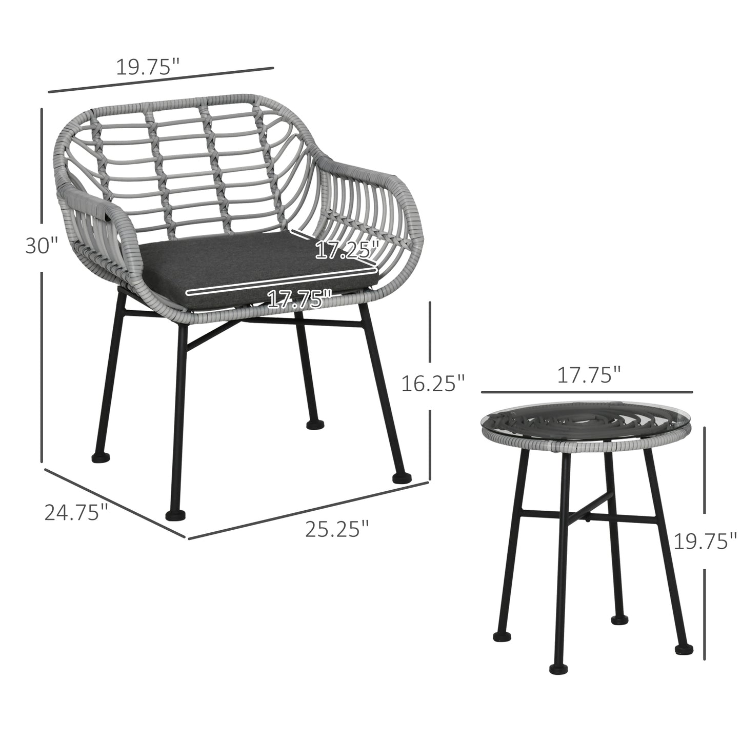 3 Piece Patio Set