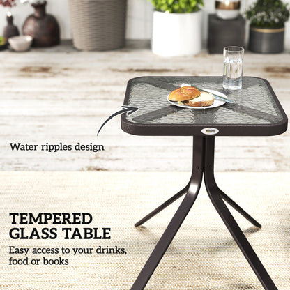 3 Piece Outdoor Glider Chair with Coffee Table Bistro Set