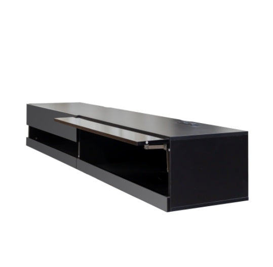 Wall Mounted TV Stand LED Charging Station Living Room