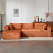 Brown Corduroy Sectional Sofa