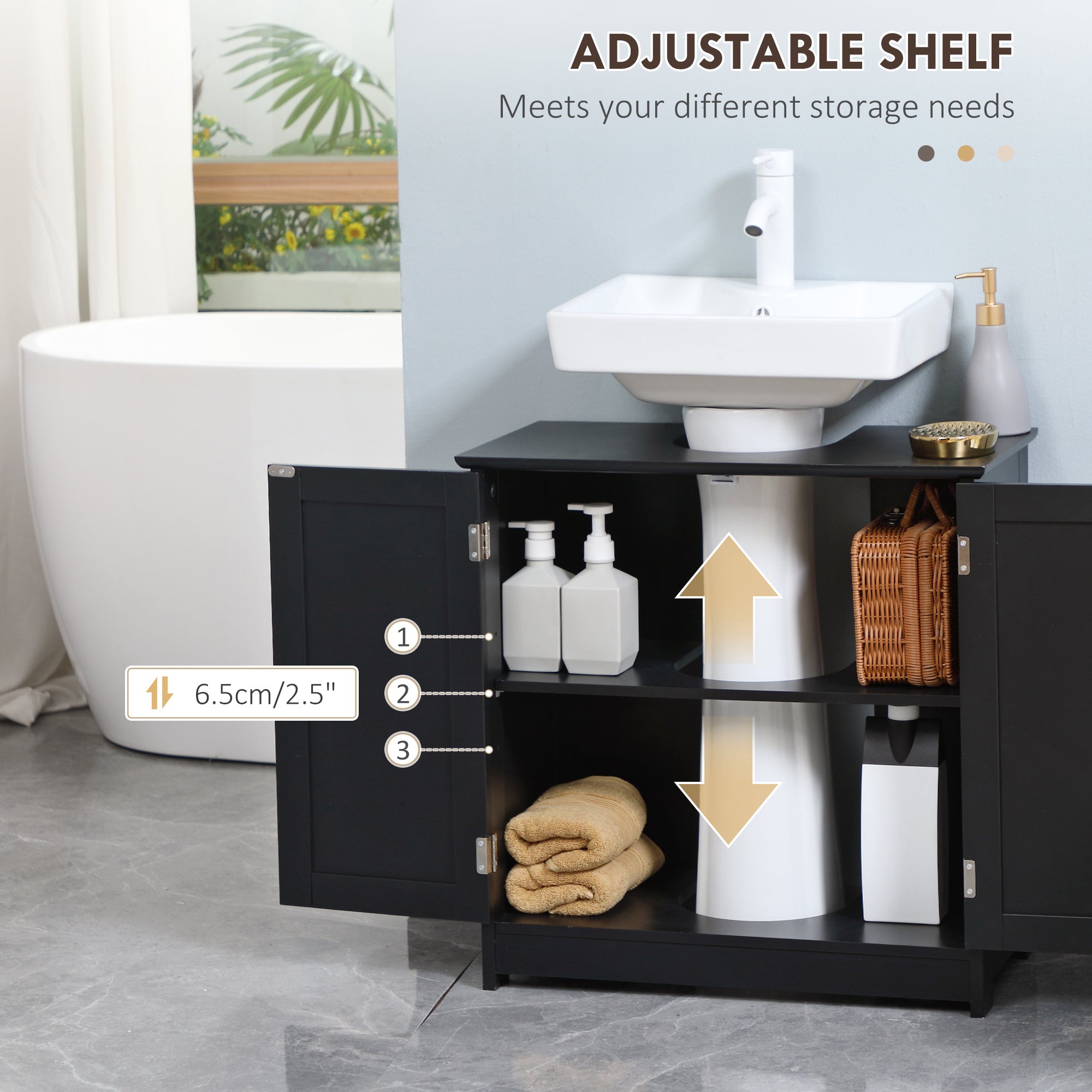 Black Pedestal Sink Cabinet