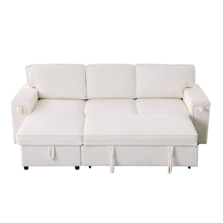 Beige Chenille Sectional Sofa