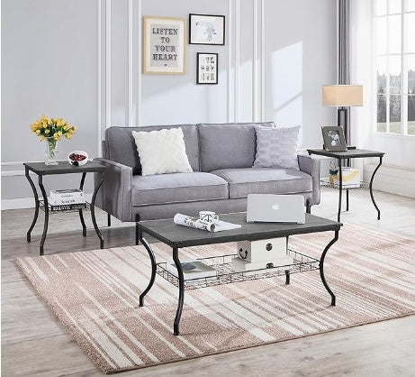 3-teiliges Wohnzimmer-Set, Couchtisch und Couchtisch