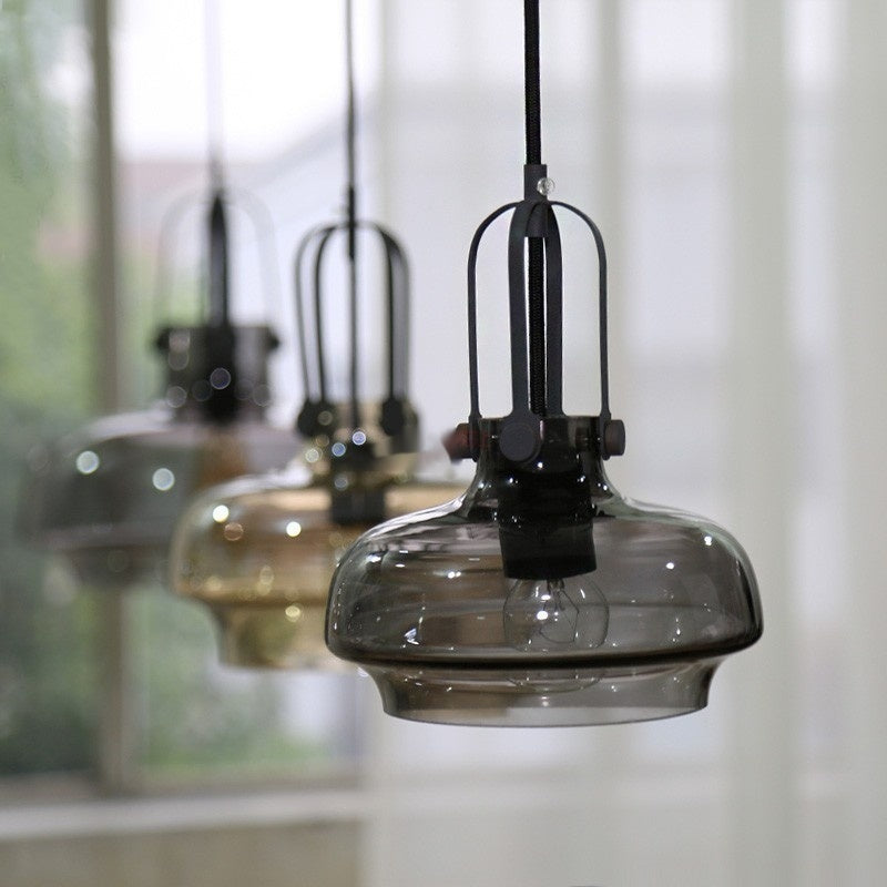 Chandelier de Vidrio en Barra de Iluminación Estilo Industrial Retro
