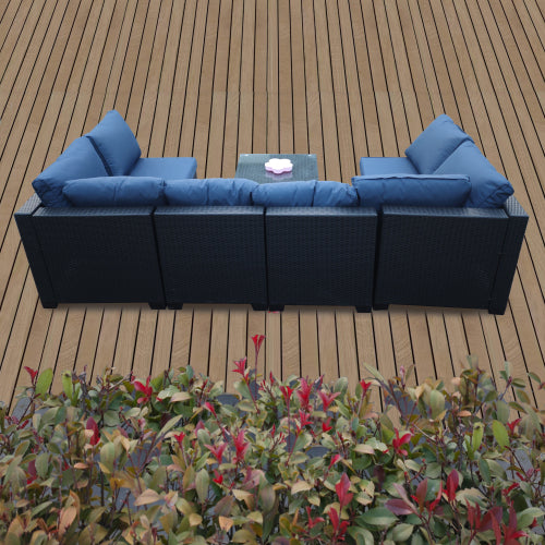 Black Rattan Outdoor Sofa Set
