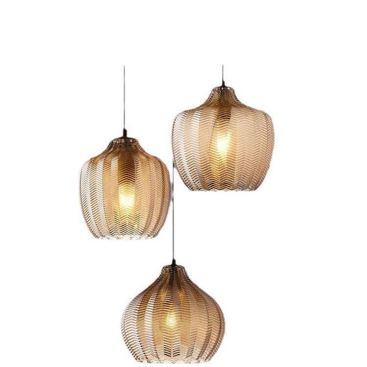 Bedroom Stair Light Single-head Glass Chandelier