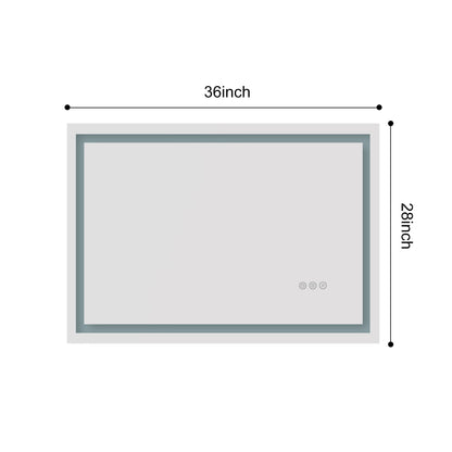36x28 Inch LED Bathroom Mirror