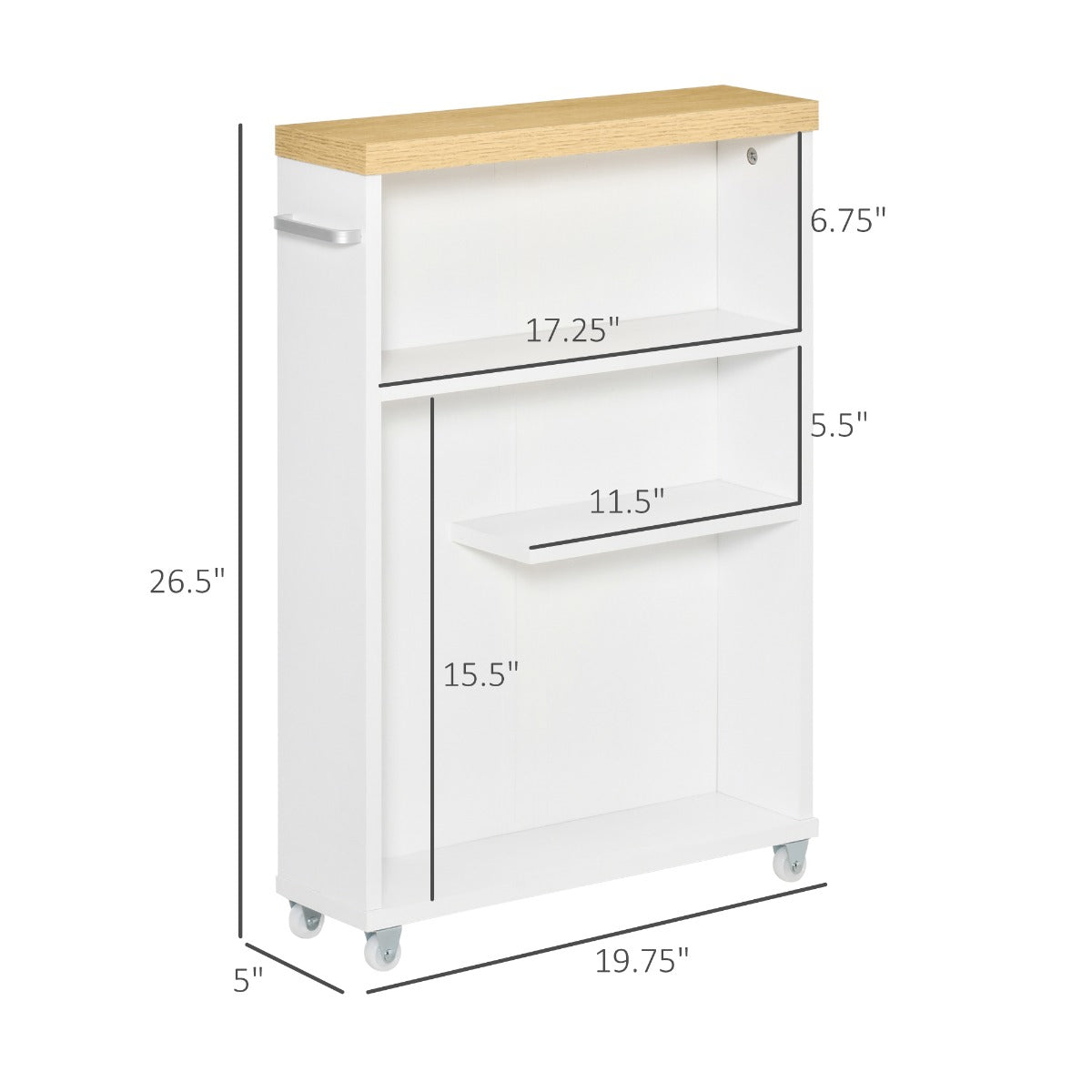 White Slim Bathroom Cabinet