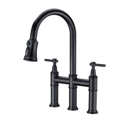 Pull Down Dual Handle Kitchen Faucet