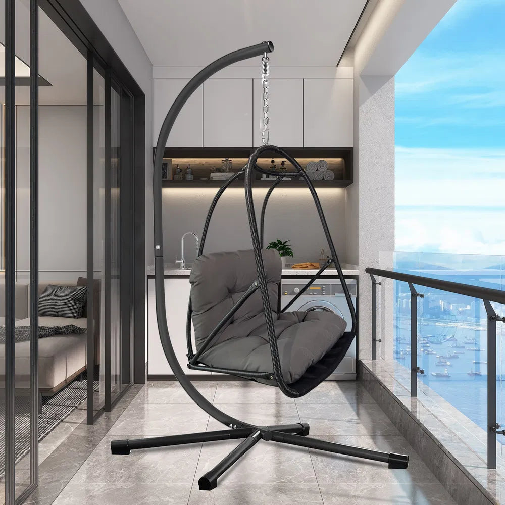 JESE Swing Egg Chair With Stand – Foldable Hanging Chair For Indoor & Outdoor Use – 300lbs Capacity