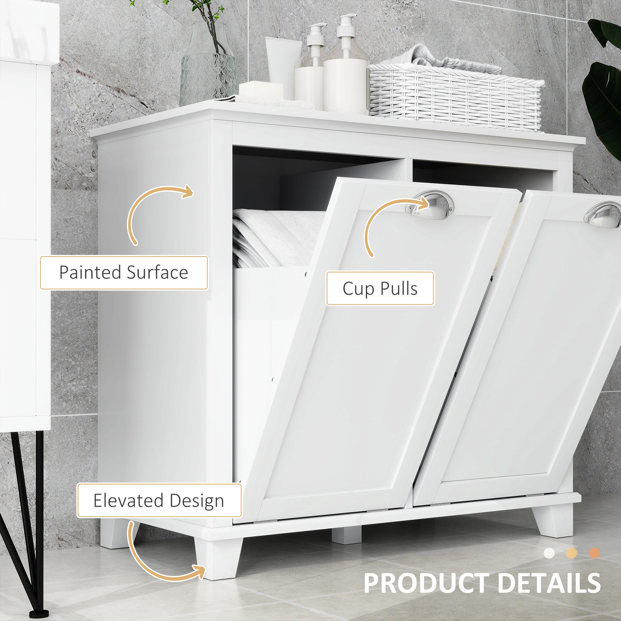 White Tilt-Out Laundry Cabinet