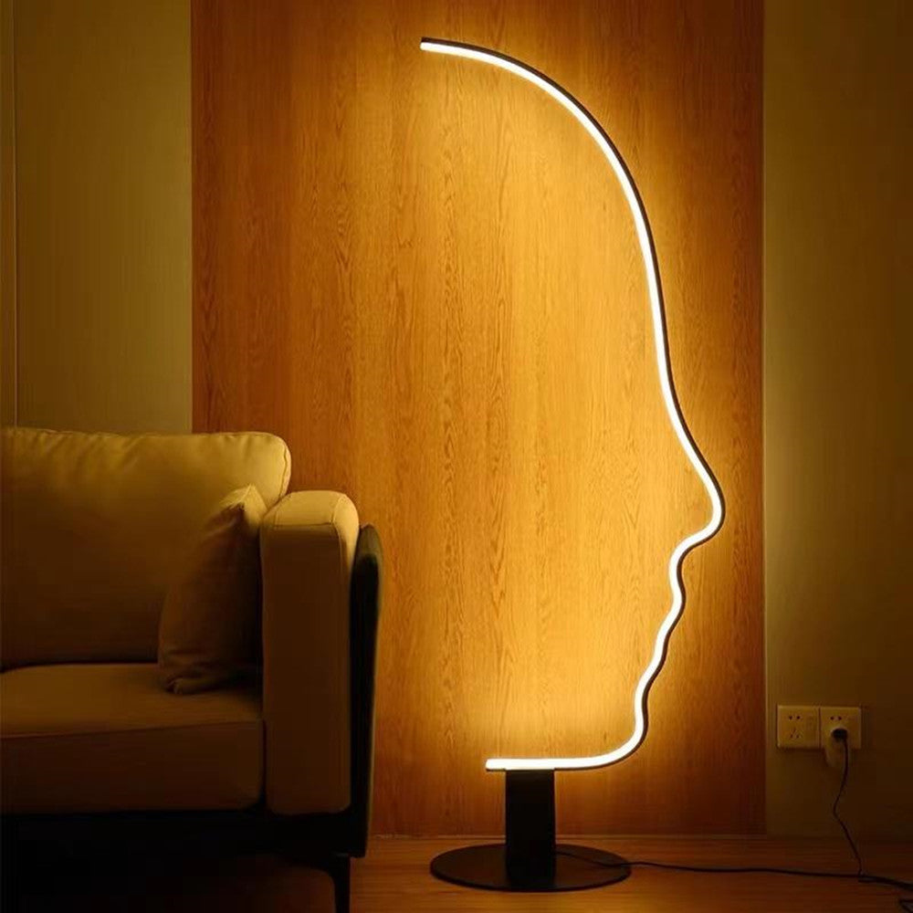 Lámpara de Pie de Rostro de Arte Nórdico Diseñador para Dormitorio y Estudio