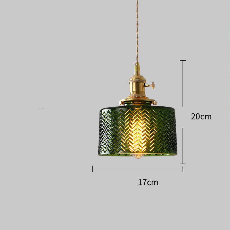Copper Glass Chandelier Retro Style Multi-Size