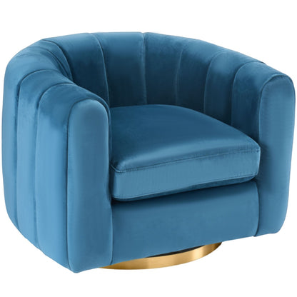 A Single-seat Rotary Sofa Upholstered In Velvet Fabric